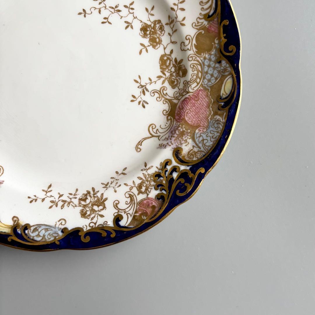 英国製アンティーク　AYNSLEY 金彩コバルト 花文　エインズレイ【稀少品】
