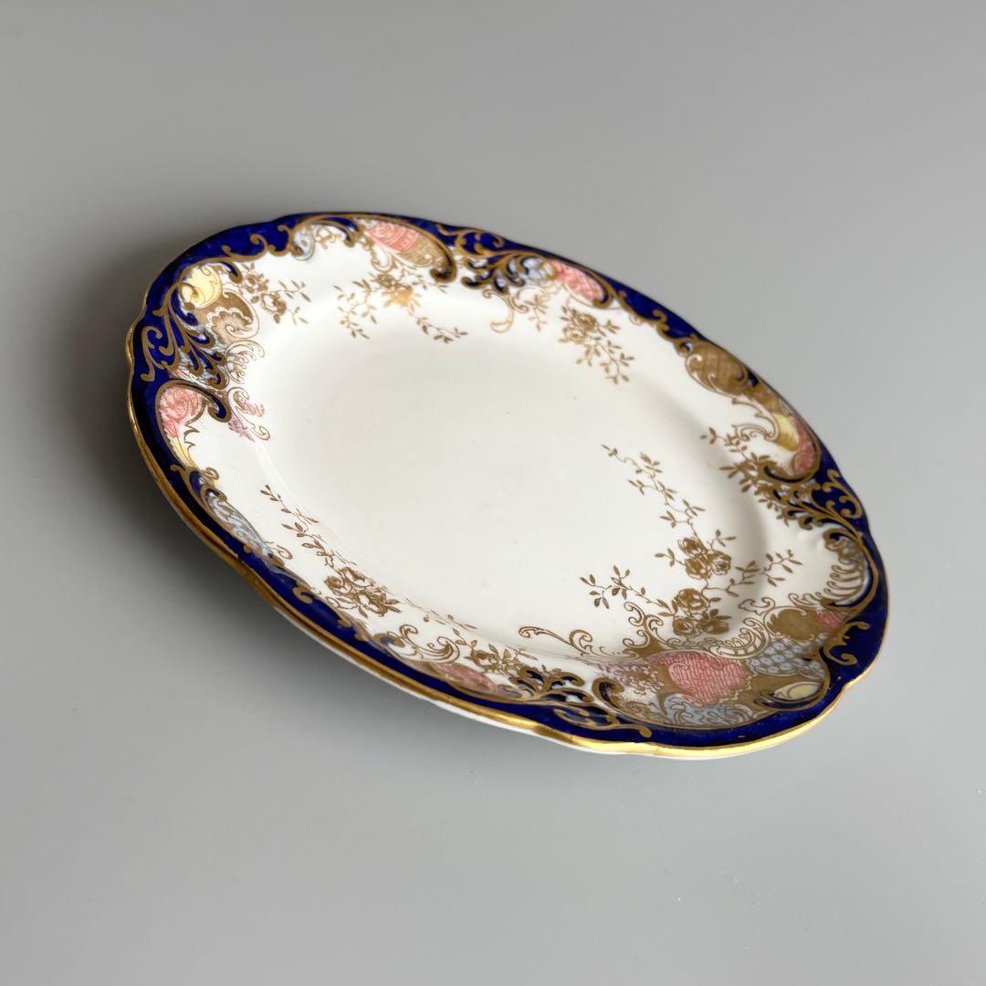 英国製アンティーク　AYNSLEY 金彩コバルト 花文　エインズレイ【稀少品】