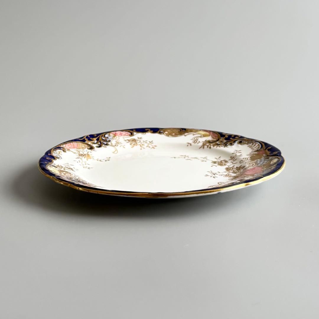 英国製アンティーク　AYNSLEY 金彩コバルト 花文　エインズレイ【稀少品】