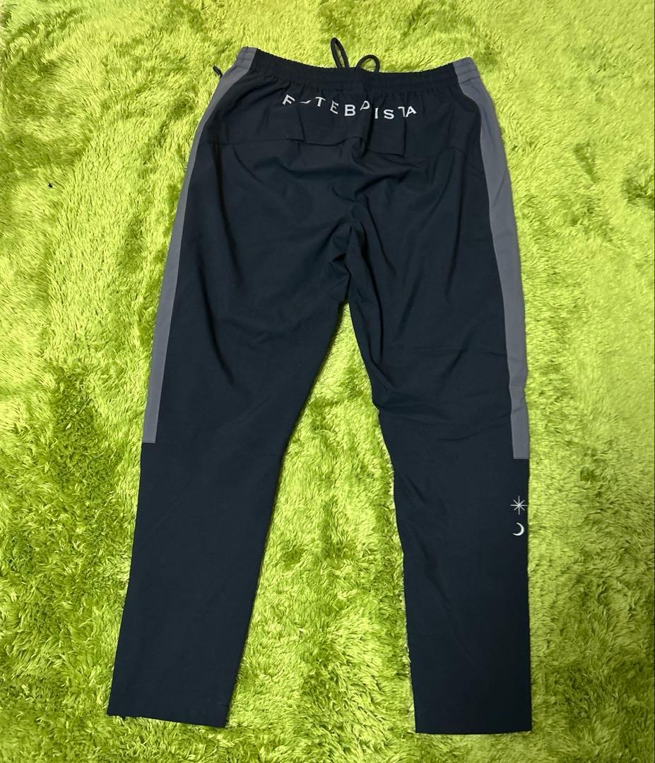 ルースイソンブラ　ストレッチタフタ素材　ロングパンツ　XS 黒×グレー