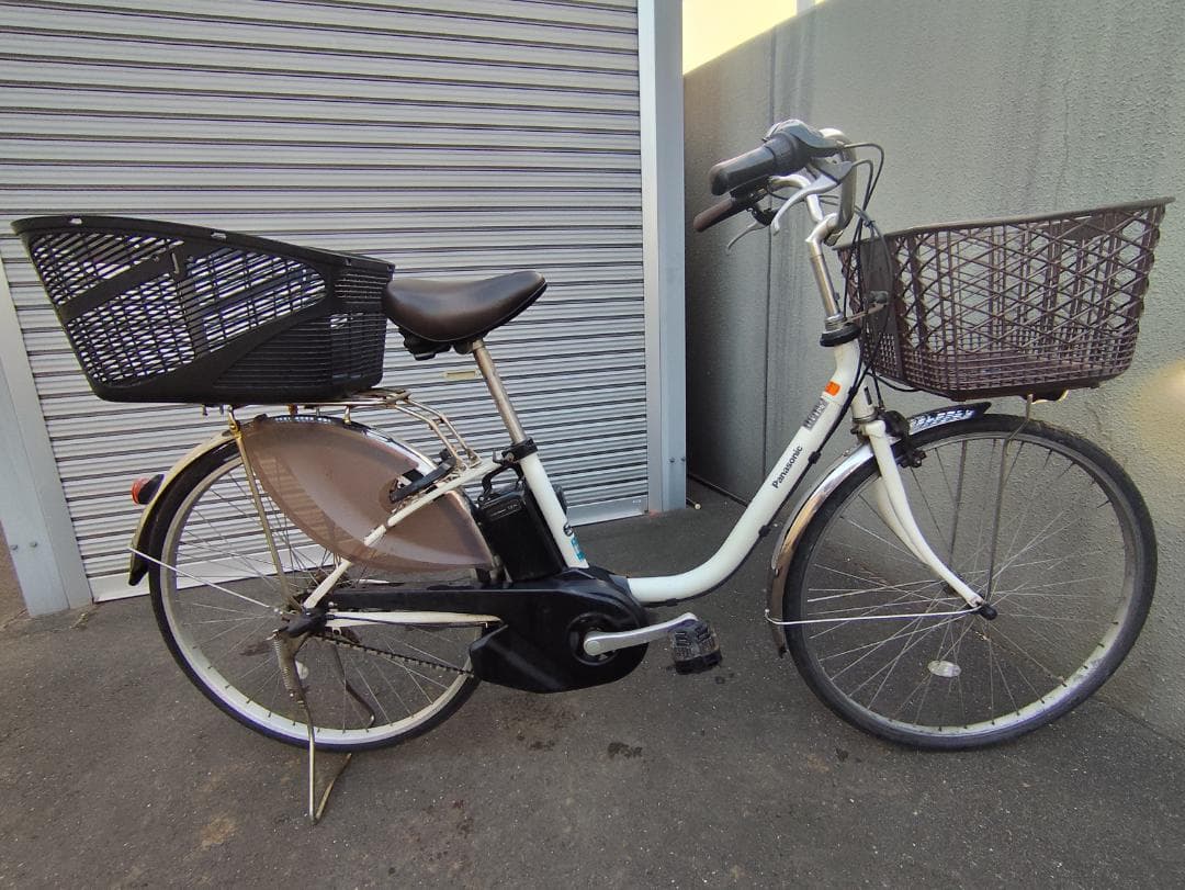 パナソニック ホワイト 前後バスケット　12Ah　電動アシスト自転車