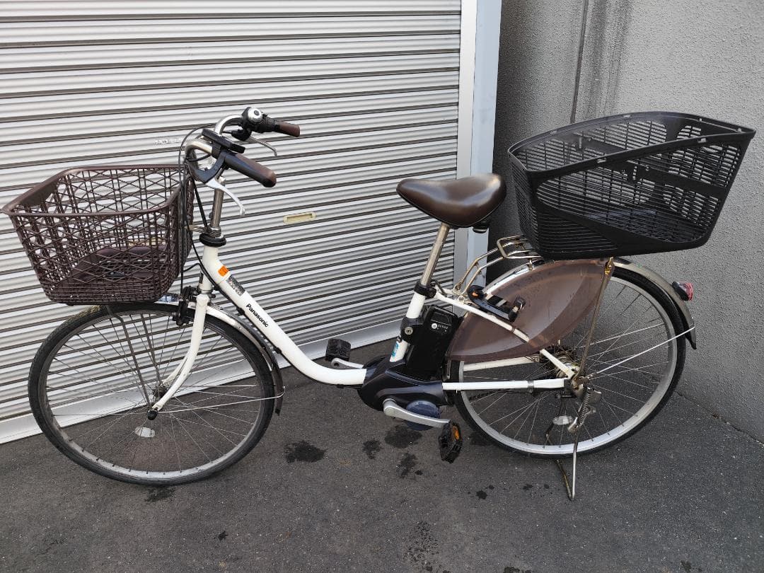 パナソニック ホワイト 前後バスケット　12Ah　電動アシスト自転車
