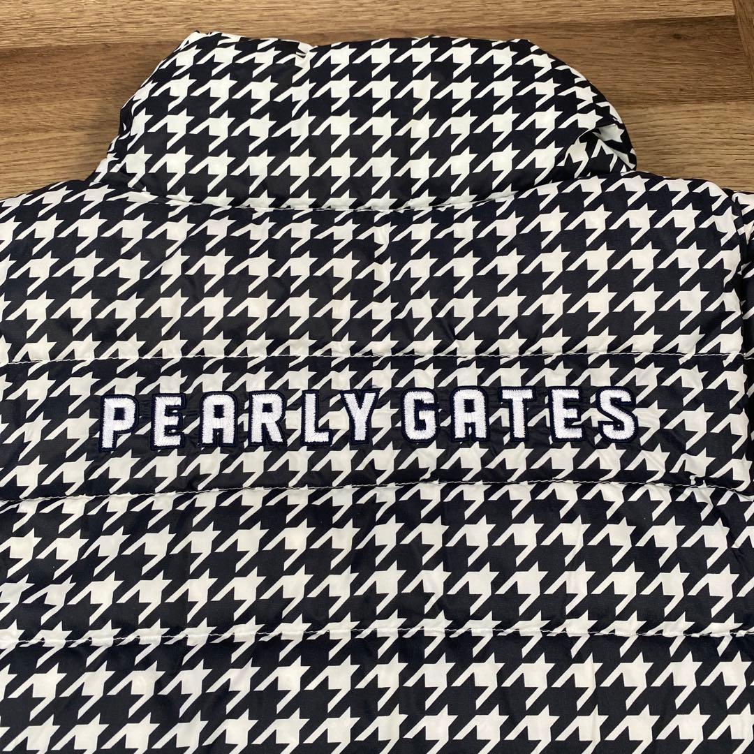 美品♡2way♡ダウンジャケット♡ベスト♡千鳥柄♡ホワイト♡ネイビー♡S