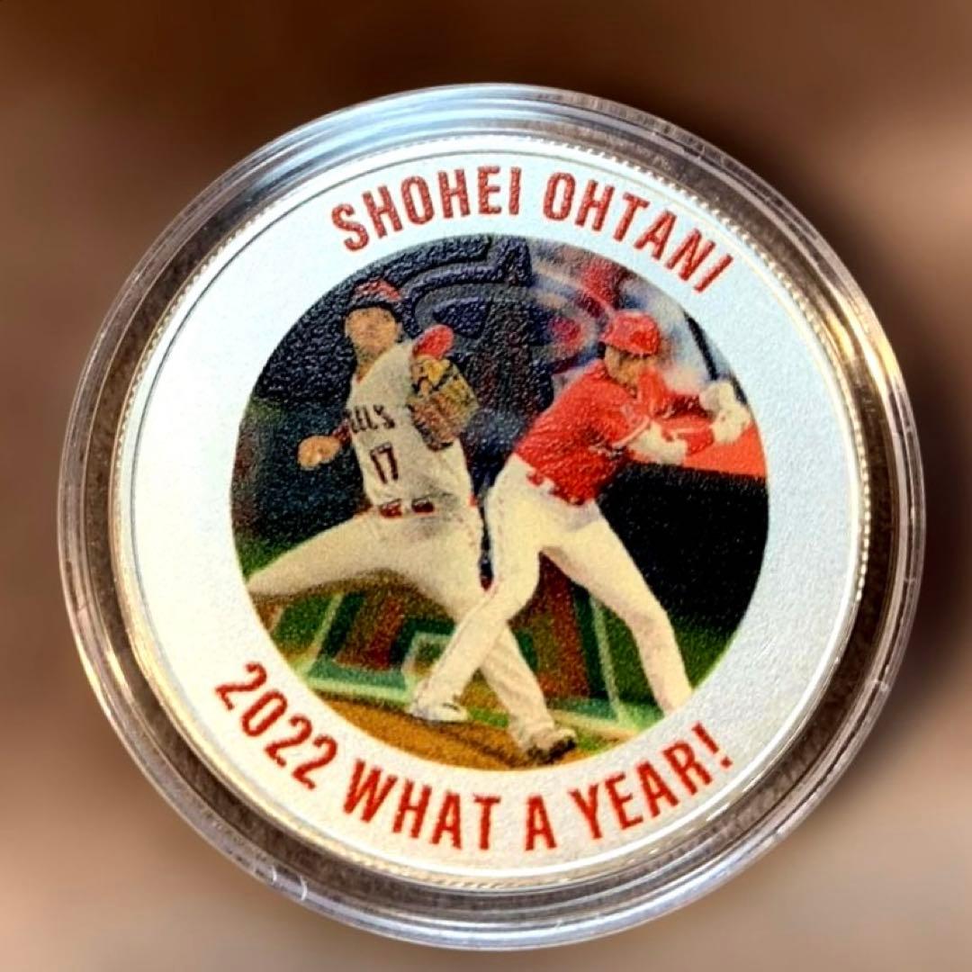 純銀　大谷翔平　二刀流新記録記念メダル　2022 WHAT A YEAR！