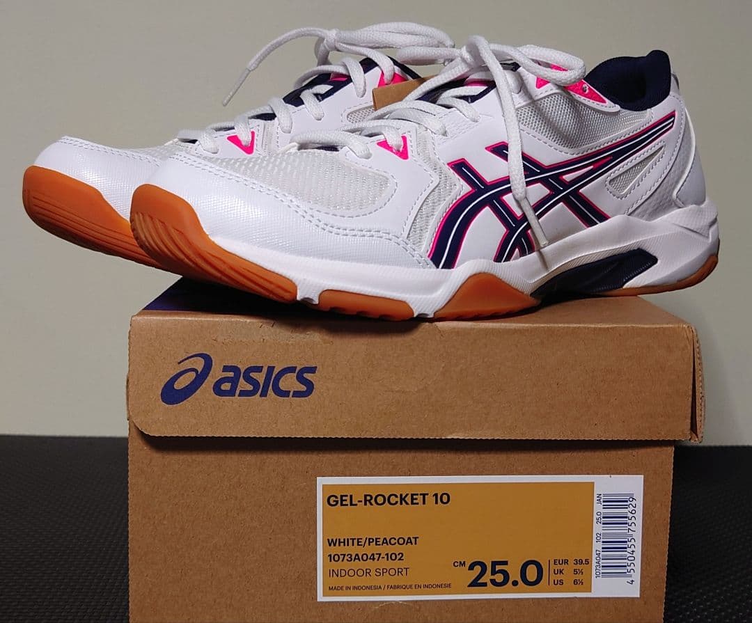 ASICS GEL-ROCKET 10 25.0cm ホワイト/ピンク