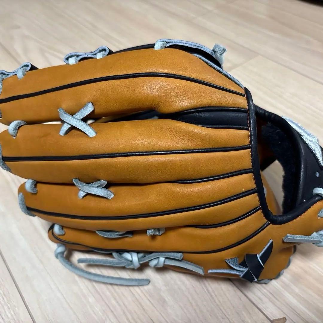 ぬ*ん様 Mizuno 硬式グローブ 外野手用　オレンジ/黒 オーダーグラブ20