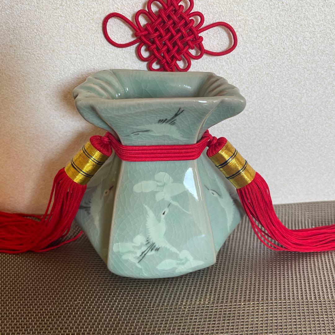 高麗　青磁　小貯金袋