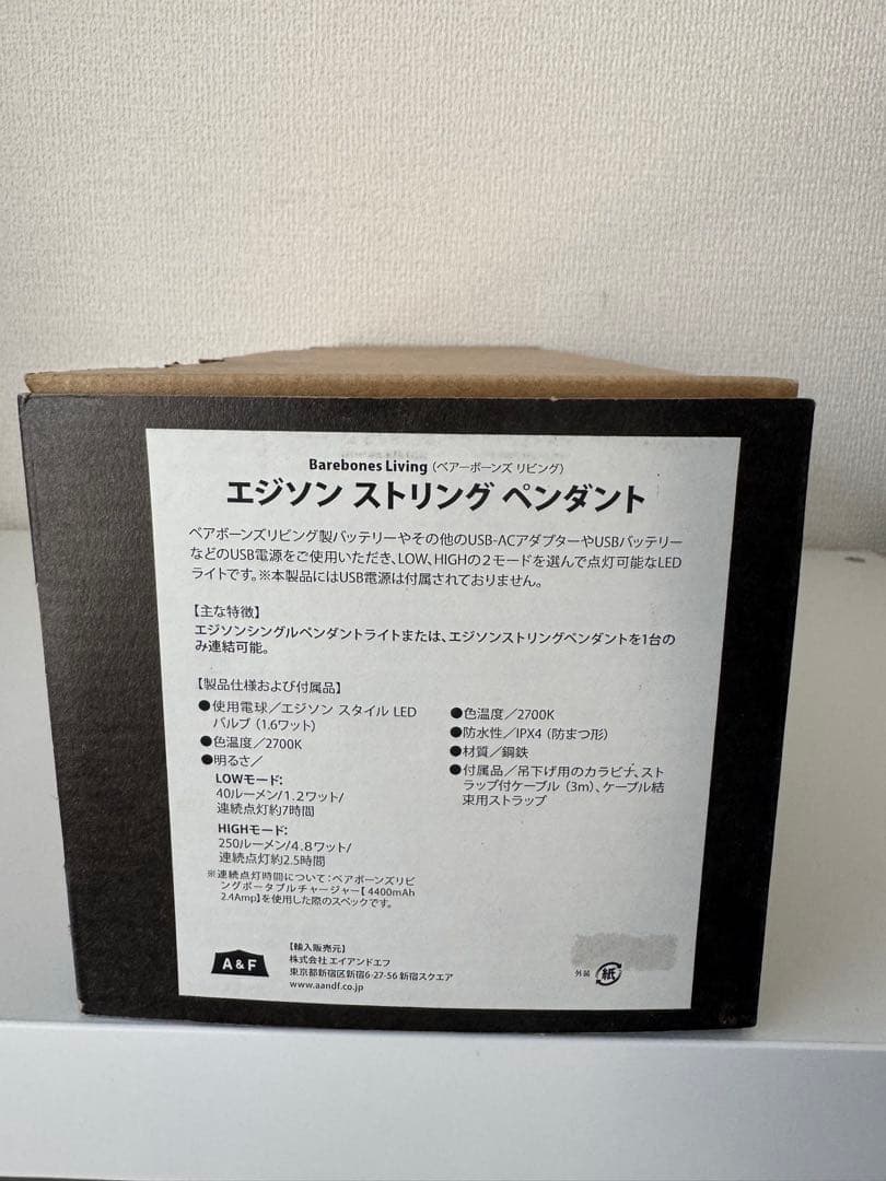 【正規品　新品】Barebones エジソン ストリング ペンダント 3個セット
