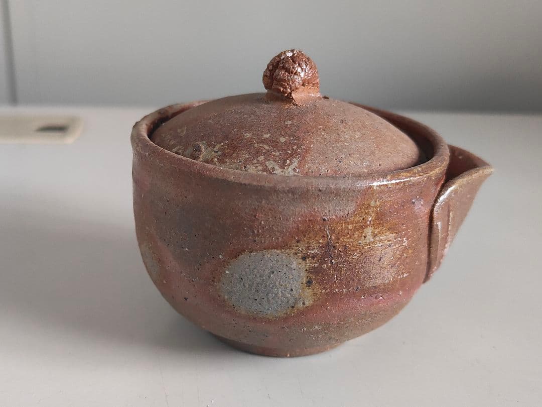 備前焼 煎茶道具 宝瓶 在銘 陶印有り 茶器 茶道具 急須