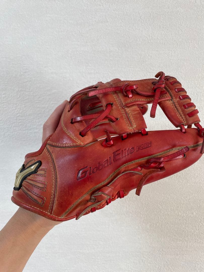 ✨美品✨MIZUNO‼️ミズノGlobal Elite 軟式用グローブ　内野手　赤