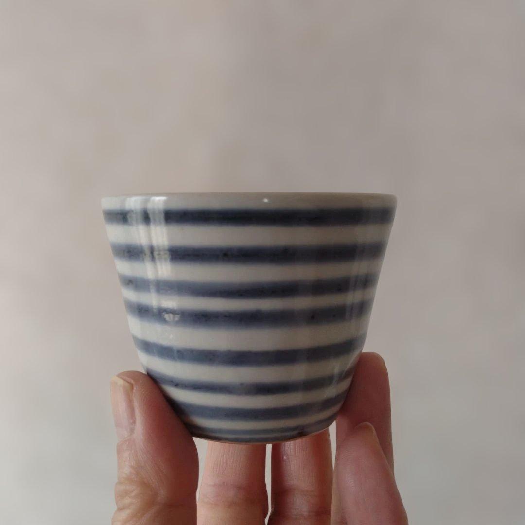 古伊万里染付輪線文蕎麦猪口