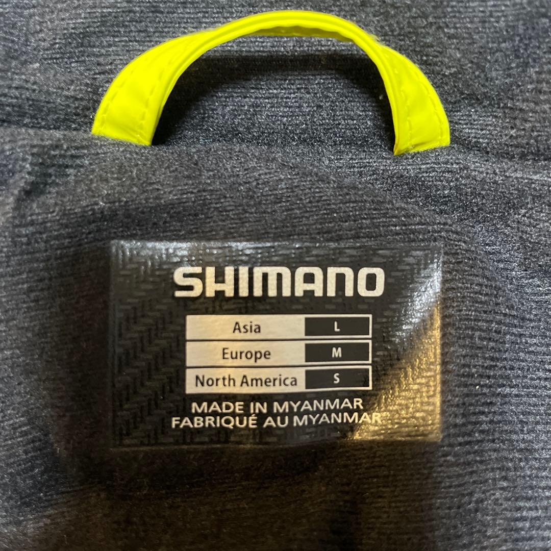 美品　シマノ　RB-035N マリンコールドウェザースーツネイビー/イエロー　Ｌ