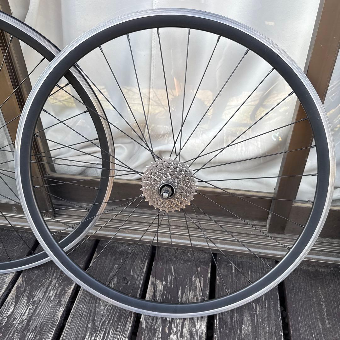 マウンテンバイク クアンド 700cクリンチャー 前後 ホイールセット アルミ