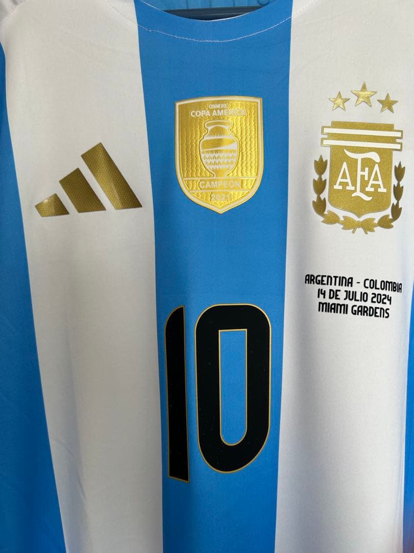 アルゼンチン代表　メッシ　ホーム　長袖　コパアメリカ決勝　新品未使用タグ付2XL
