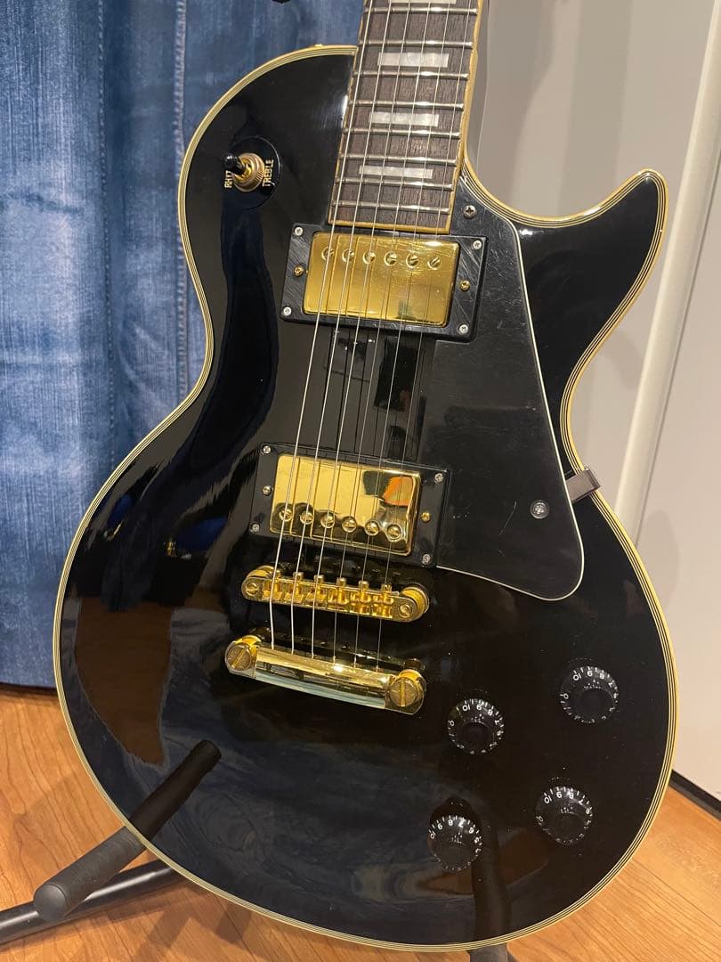 Epiphone レスポールカスタム　ブラック　ネック折れ修理済み　整備済み