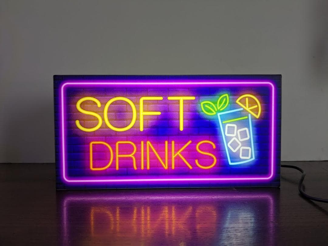 フリードリンク ソフトドリンク ジュース 飲み物 看板 置物 雑貨 ライトBOX