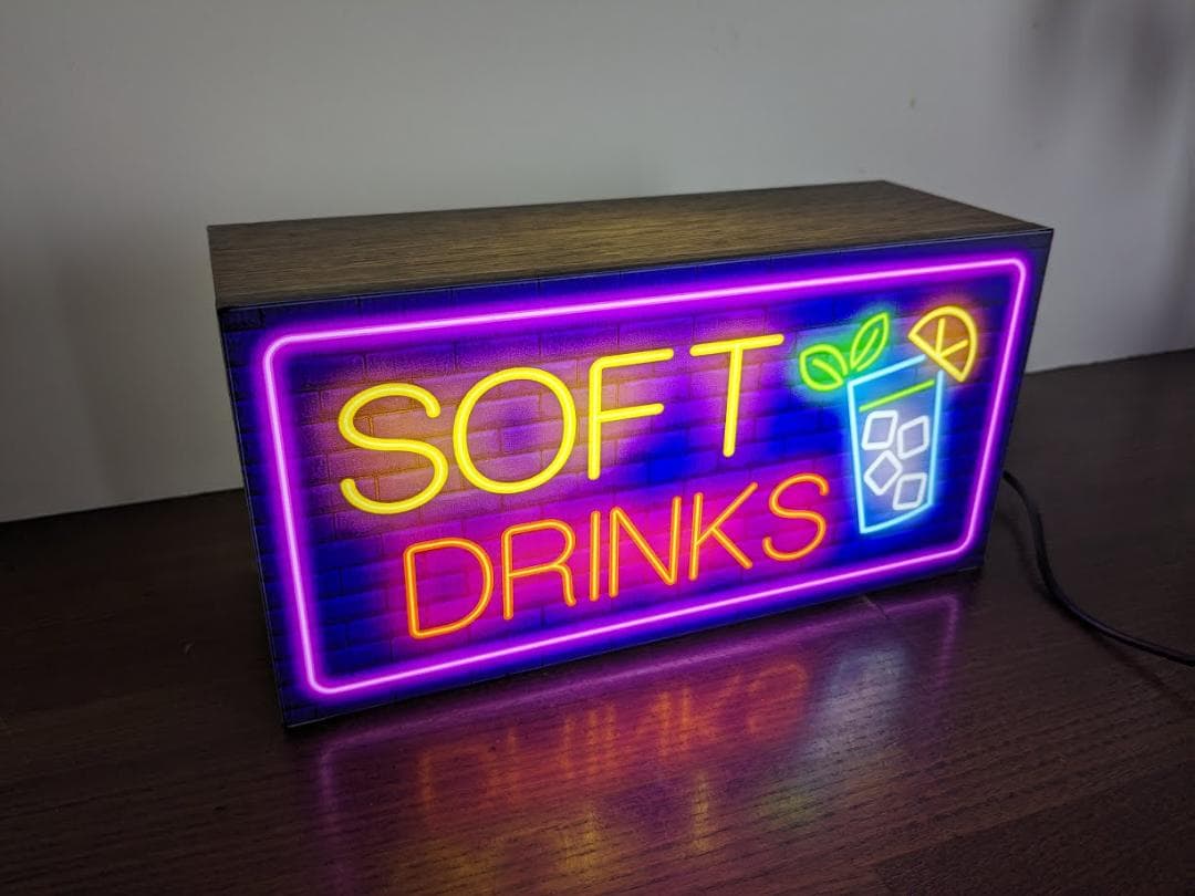 フリードリンク ソフトドリンク ジュース 飲み物 看板 置物 雑貨 ライトBOX