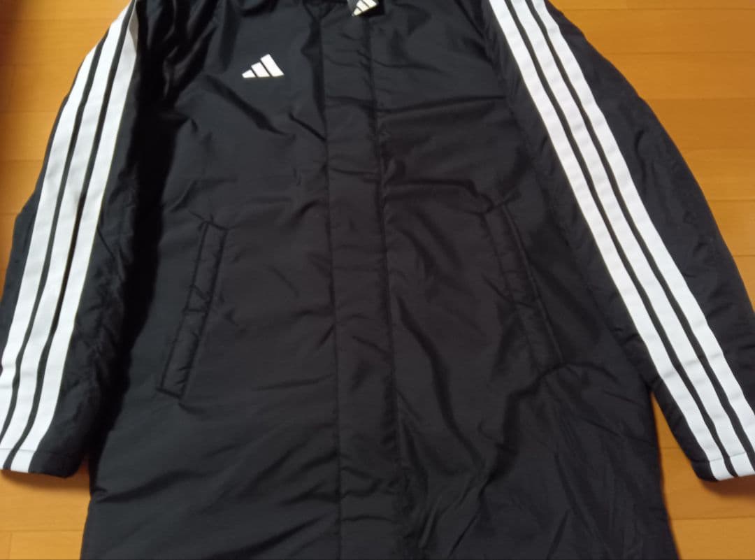 新品adidasアディダスボアキルティングベンチコートXL黒ブラック