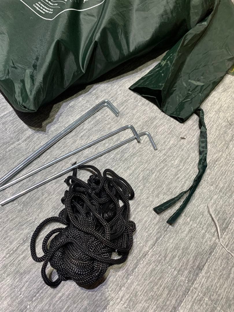 タグ付きDDTarpXL4.5x3m付属品付き緑