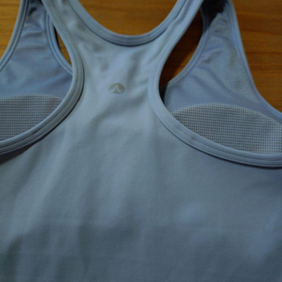 美品　ホットヨガウェアタンクトップブルー　エッセンシャルバーム　水素水専用バック