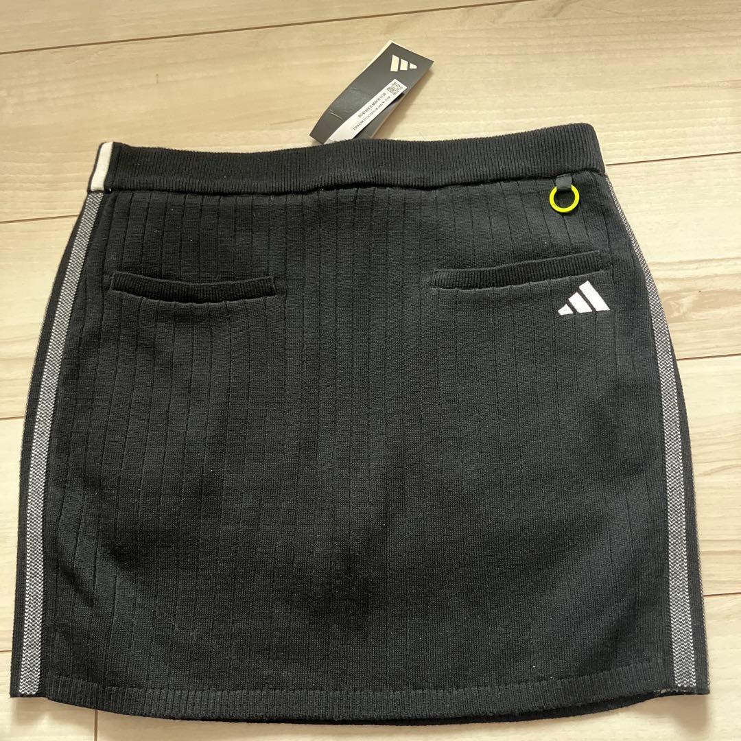 新品　アディダス　ゴルフ　防風　ニット　ジャケット／スカート　上下　L 黒黒