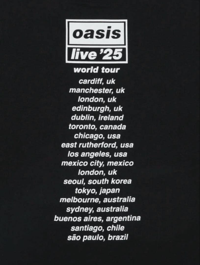 oasis ライブツアーTシャツ 黒　Lサイズ