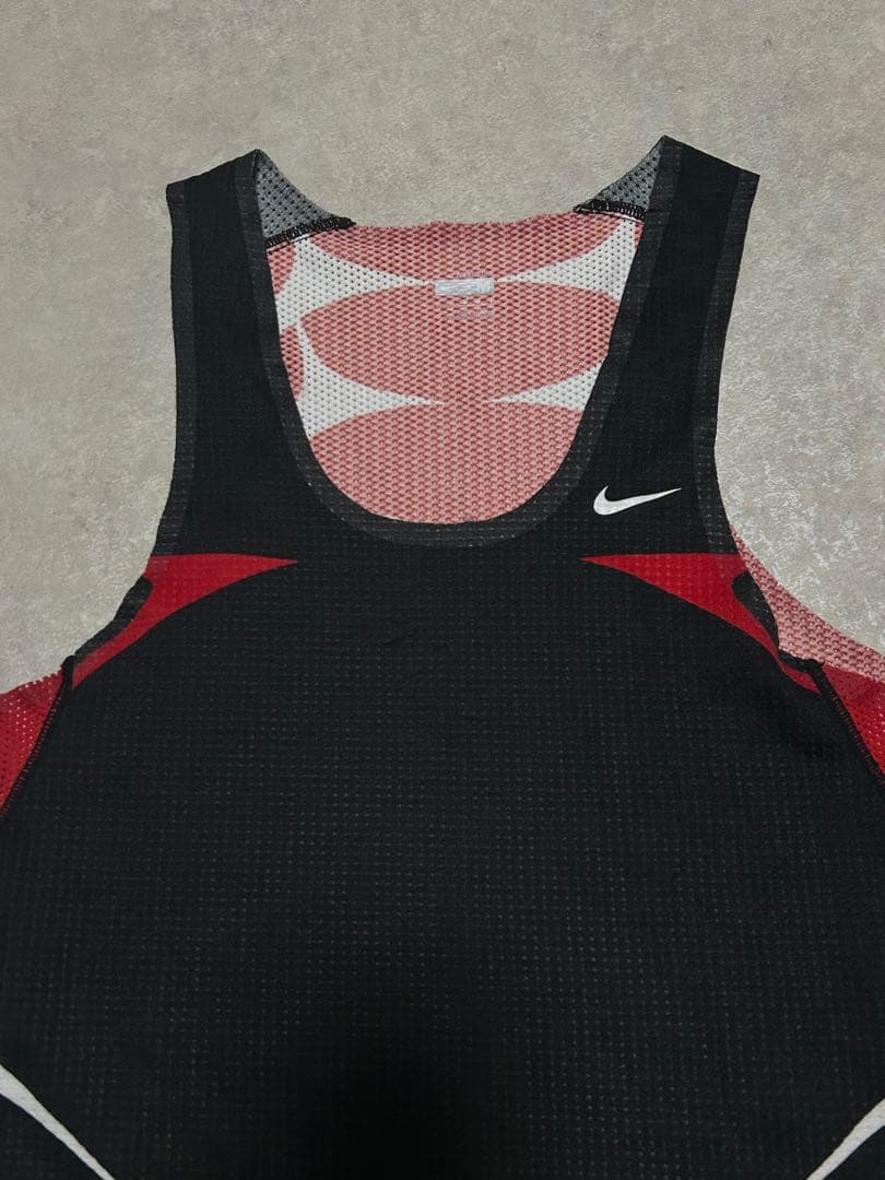 新品 希少 NIKE シングレット Mサイズ 赤 青 メッシュ ランニング