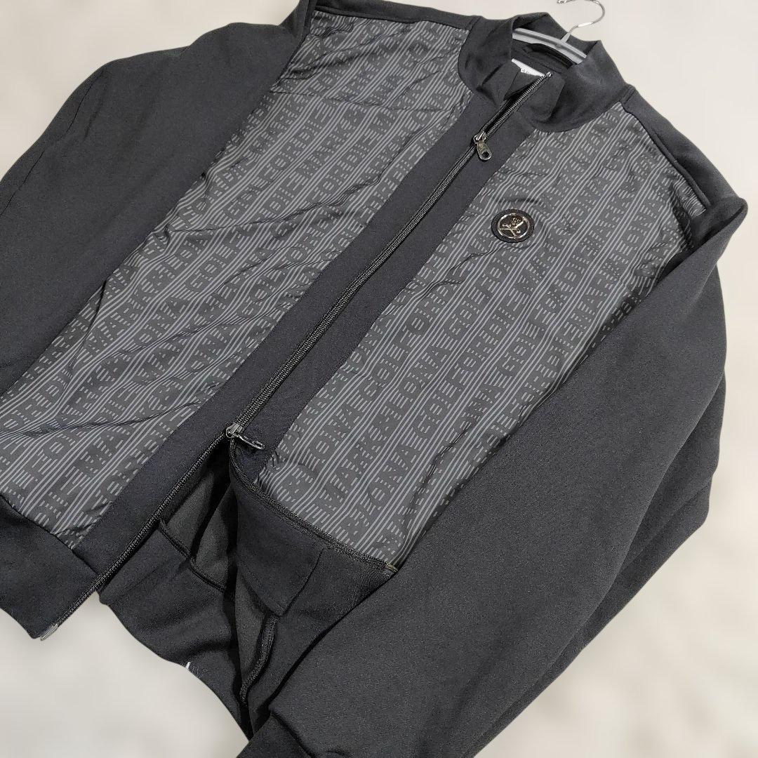 希少50/XL マーク＆ロナ フリースジャケット 黒 ゴルフ ダブルジップ