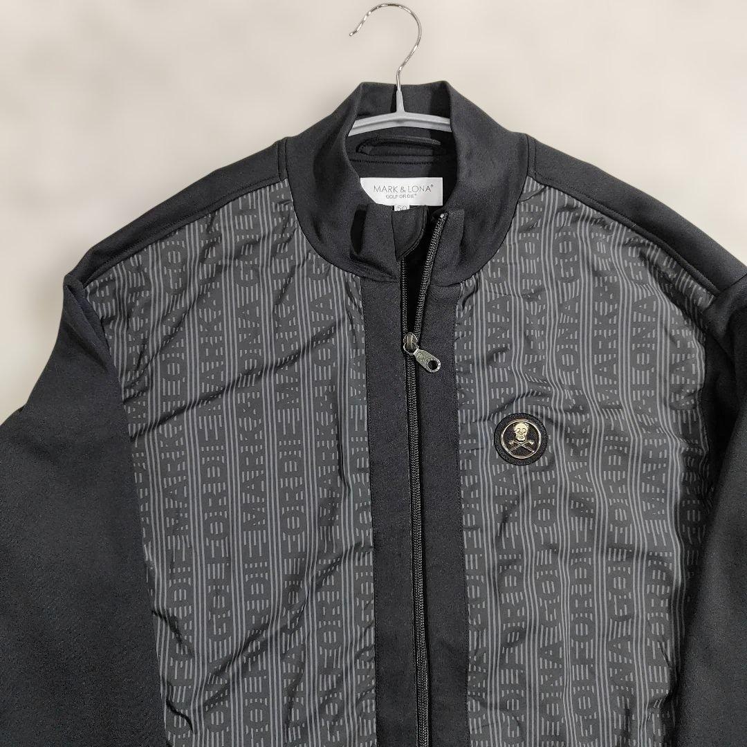 希少50/XL マーク＆ロナ フリースジャケット 黒 ゴルフ ダブルジップ