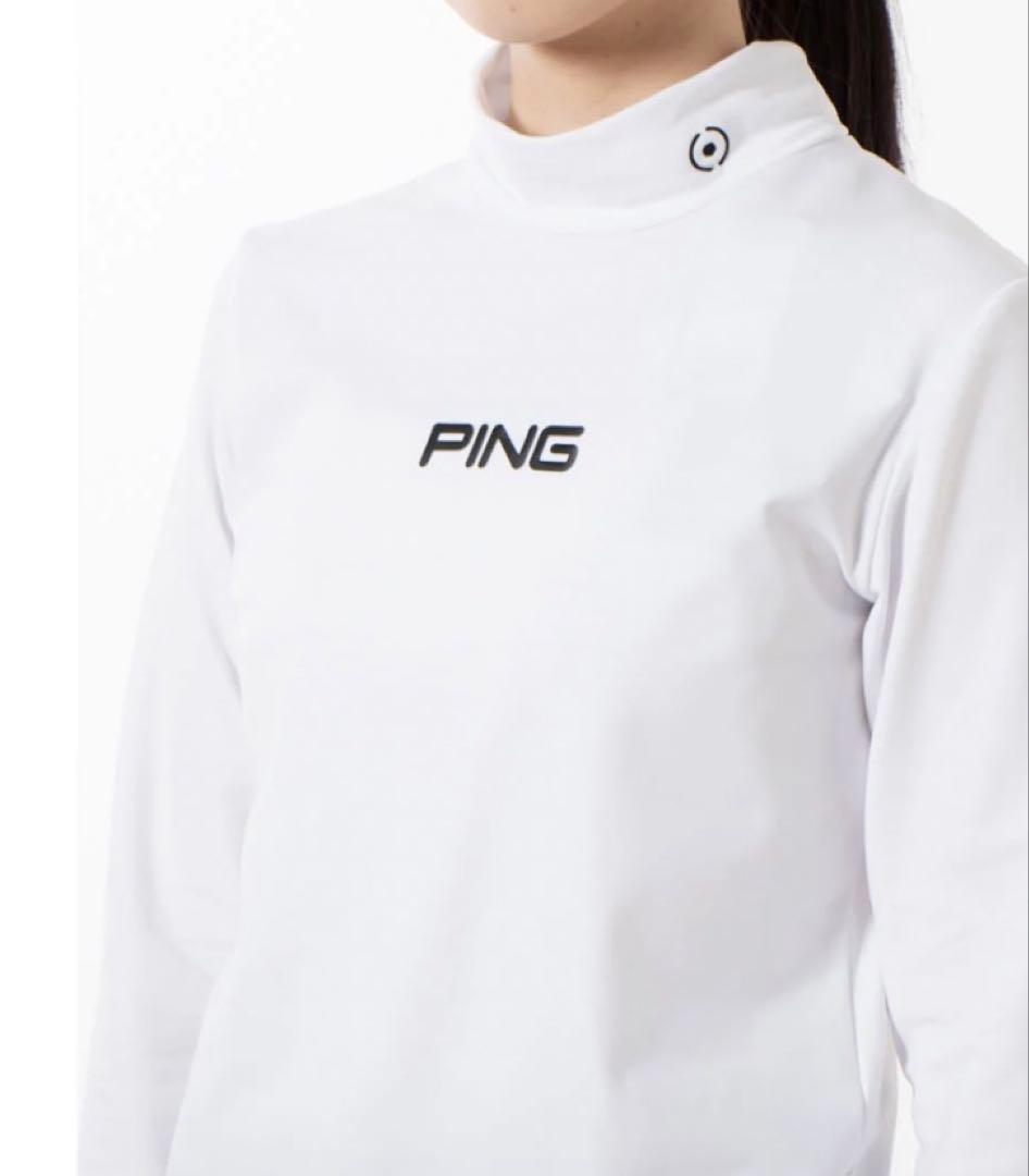 M ☆新品☆ PING エアーフレイクハイネックシャツ レディース　ホワイト