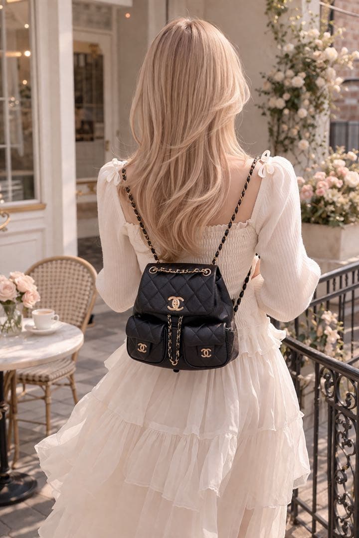 ◇即日発送◇ CHANELラムスキン マトラッセスモールバックパック ノベルティ