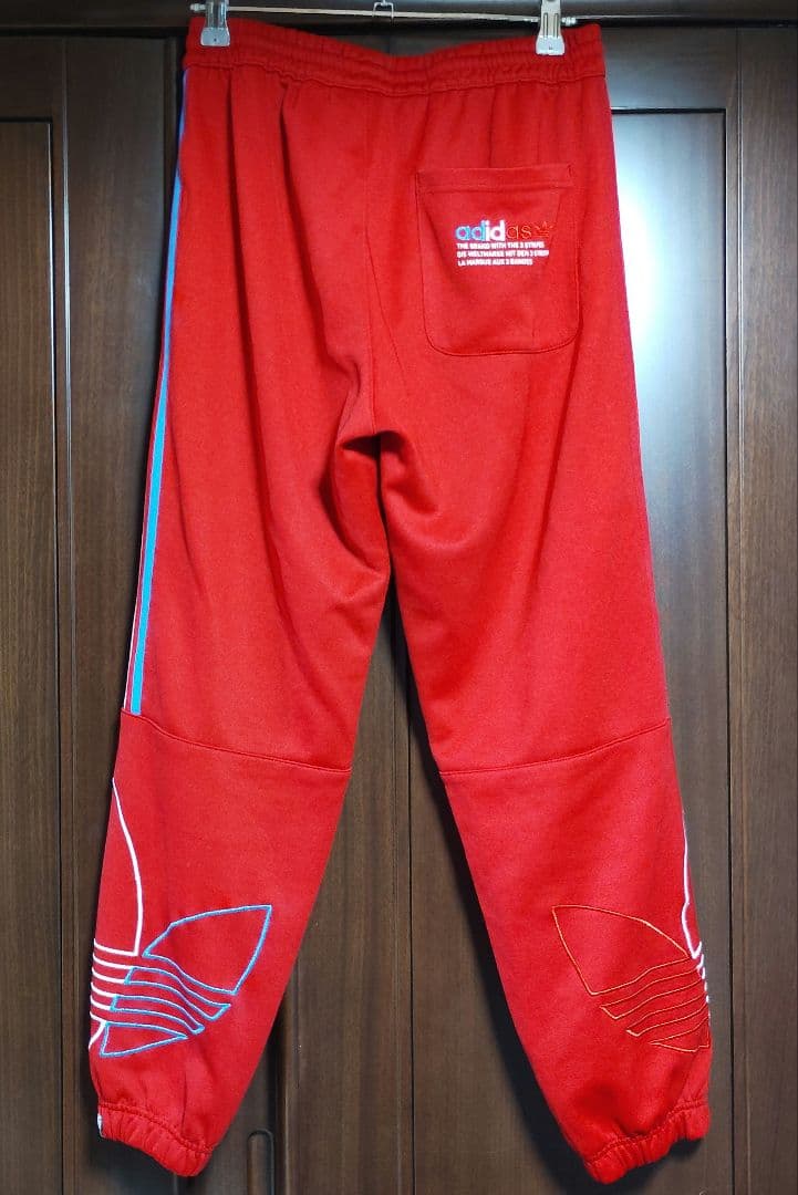 【値下げ不可・美品】adidas トレフォイル トラックパンツ【S・レッド】
