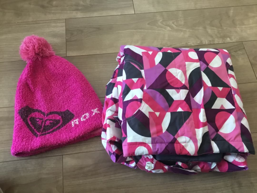 ROXY スノーボードウェア 上下 帽子 セット レディース