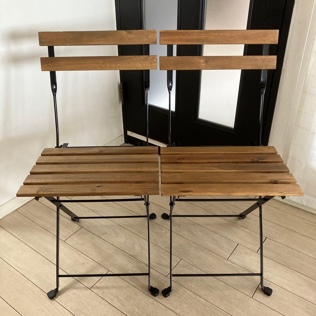IKEA テーブル＆チェア2脚 屋外用　3点