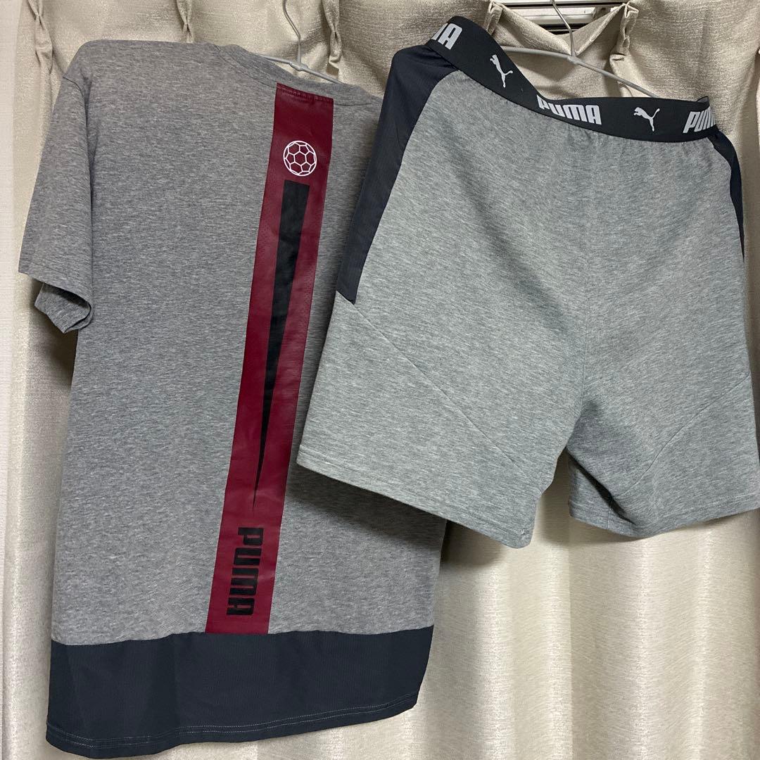 PUMA サッカーウェア 上下グレー Lサイズ