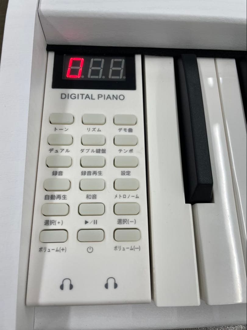 電子ピアノ88鍵盤　給電タイプ　木目調ボディ　ホワイト