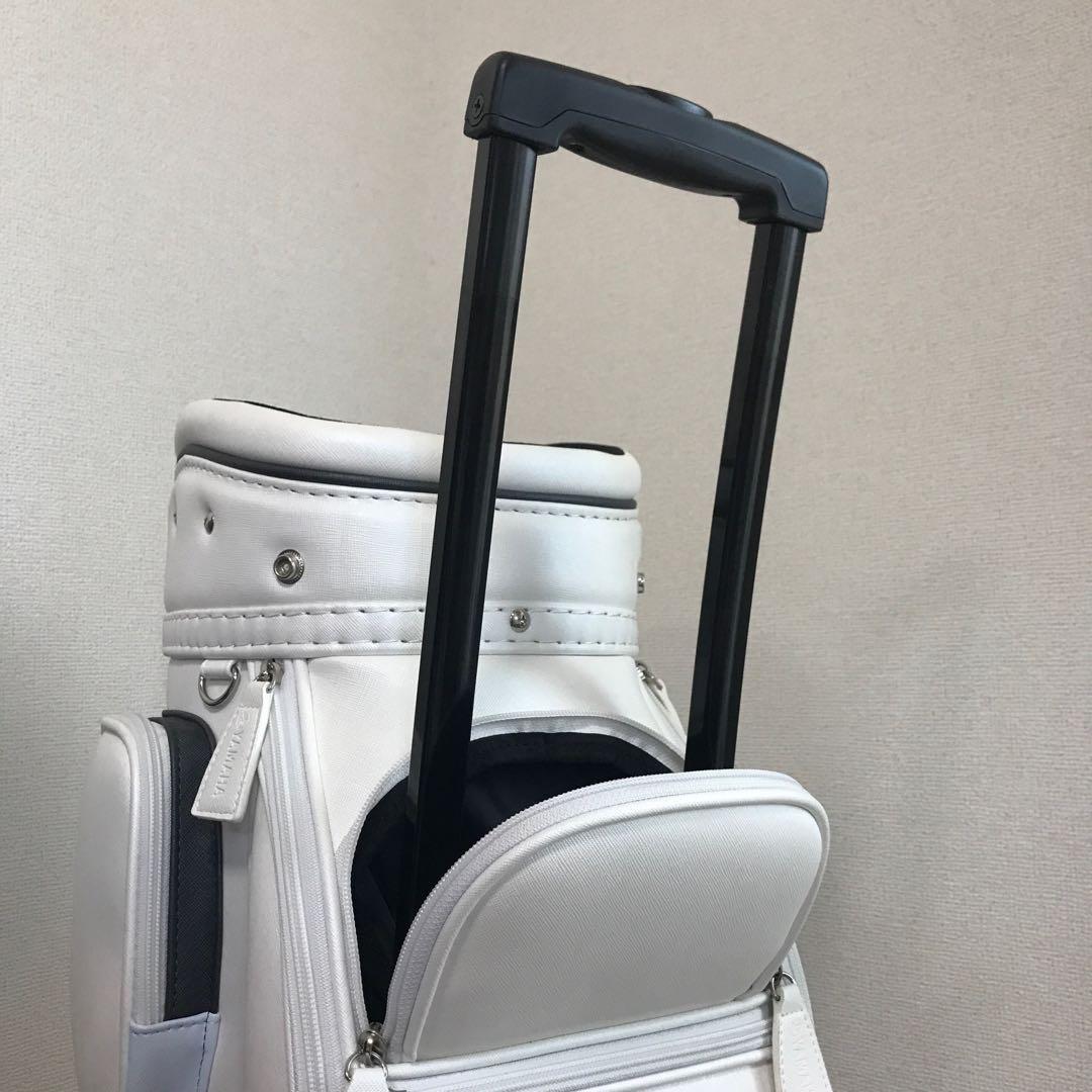 ゴルフ新品キャディーバックYAMAHA 3kg キャスター付き白アイアンカバー付