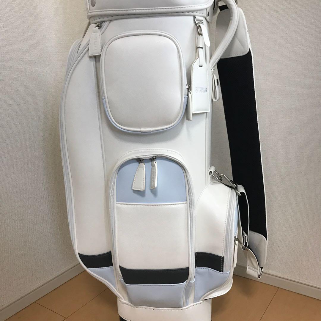 ゴルフ新品キャディーバックYAMAHA 3kg キャスター付き白アイアンカバー付