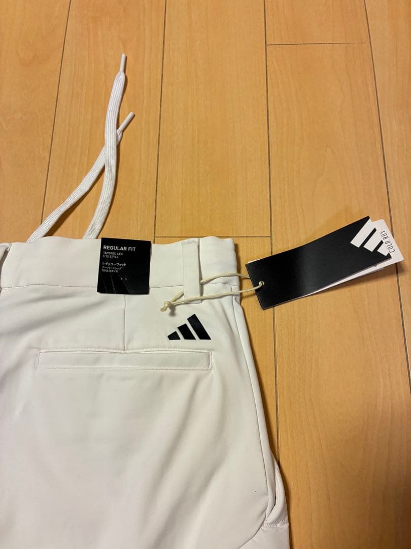 adidas アディダス　白スリム　キルティング ゴルフパンツ 新品タグ付