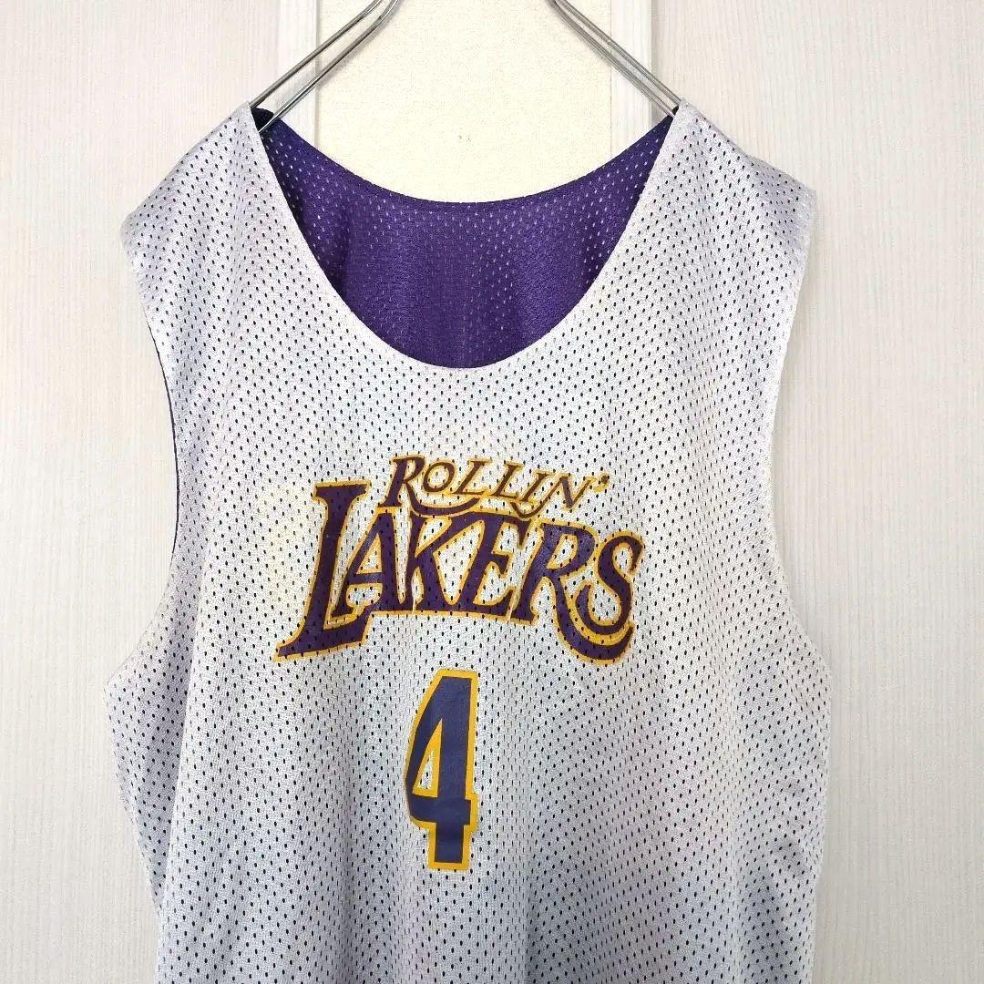 レイカーズ　ゲームシャツ　リバーシブル　ビンテージ古着　NBA　海外古着