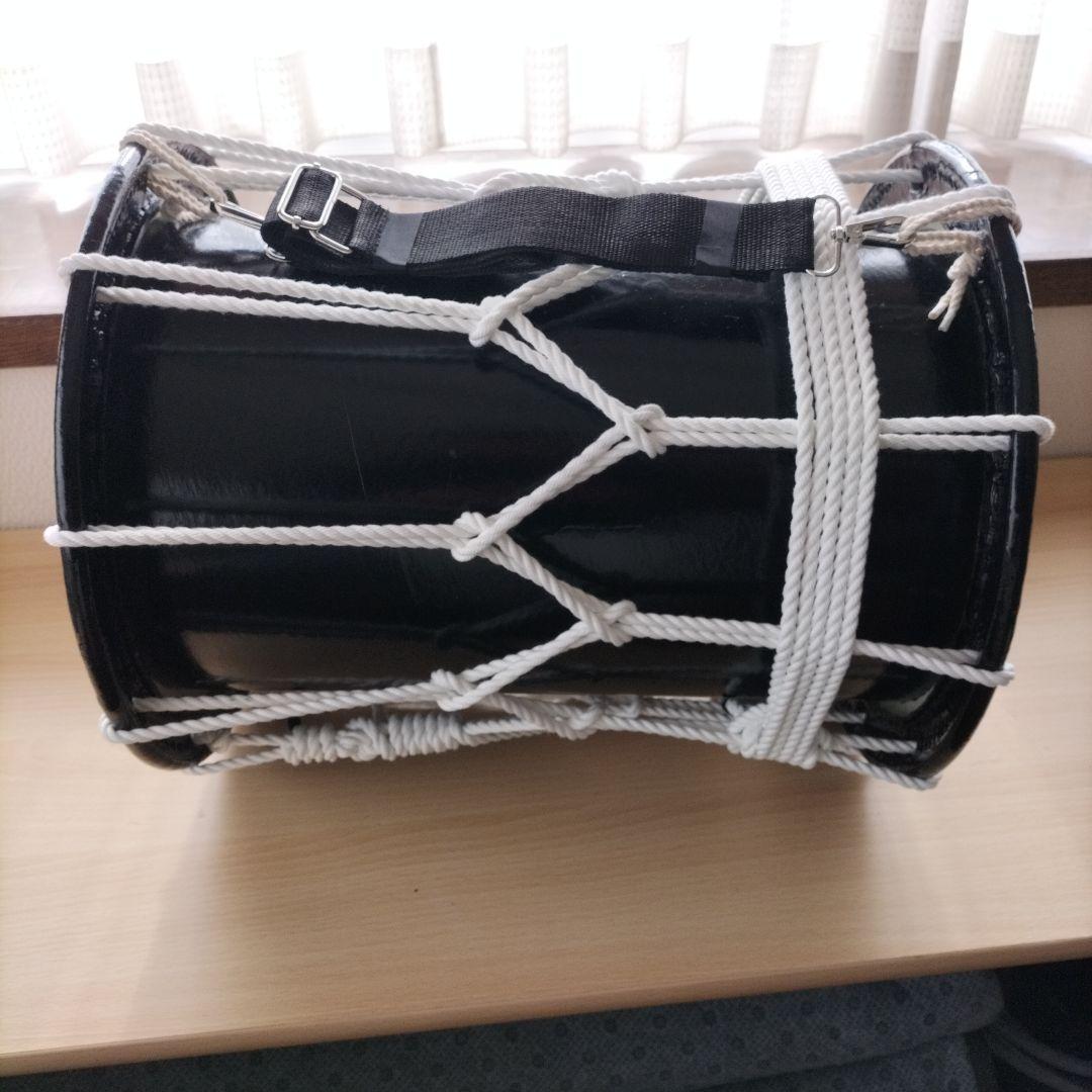 担ぎ太鼓　締太鼓　和太鼓 　天然皮革　ストラップ付き　中古品
