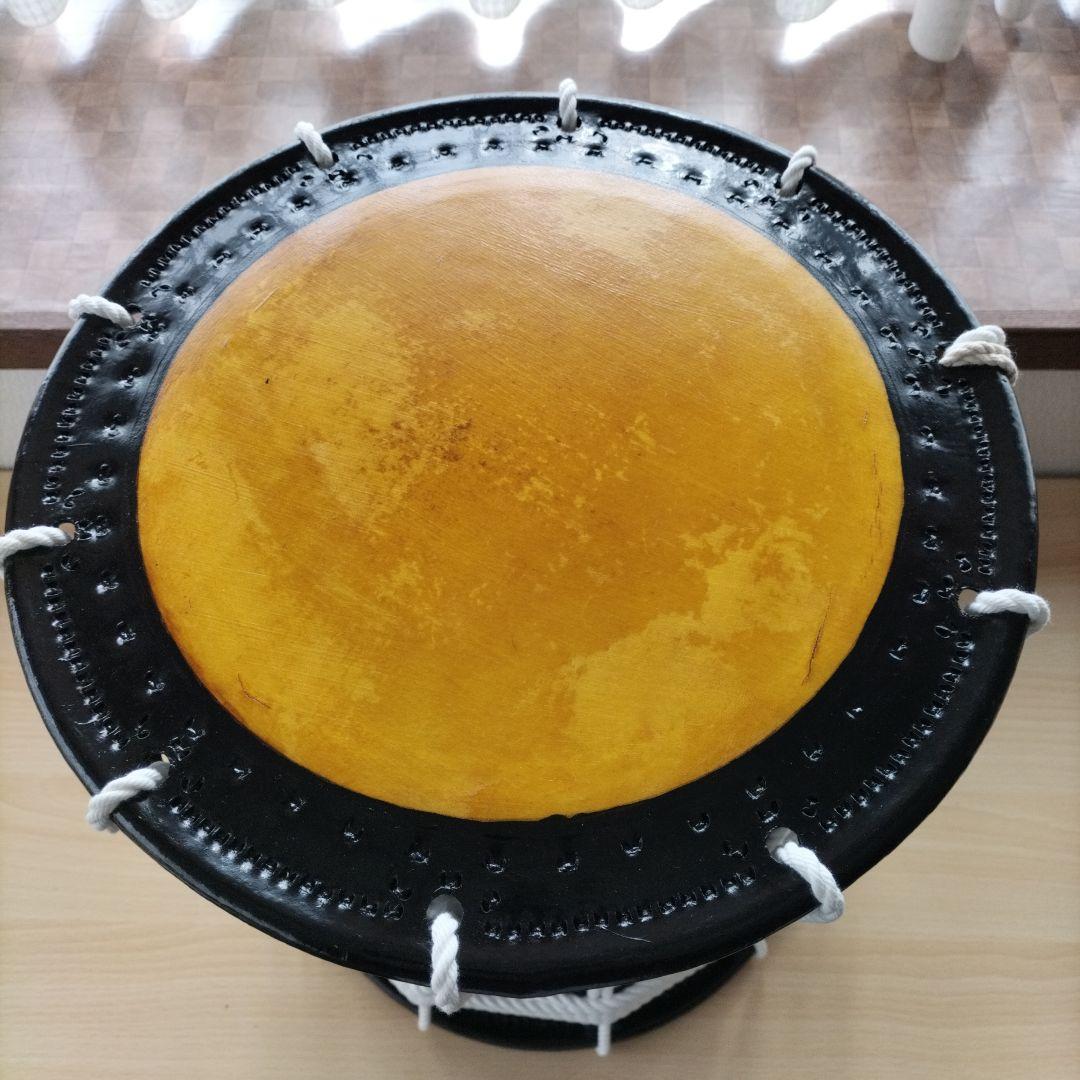 担ぎ太鼓　締太鼓　和太鼓 　天然皮革　ストラップ付き　中古品