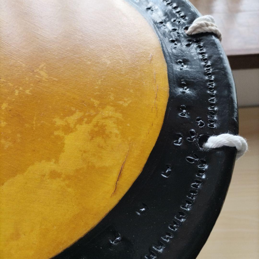 担ぎ太鼓　締太鼓　和太鼓 　天然皮革　ストラップ付き　中古品