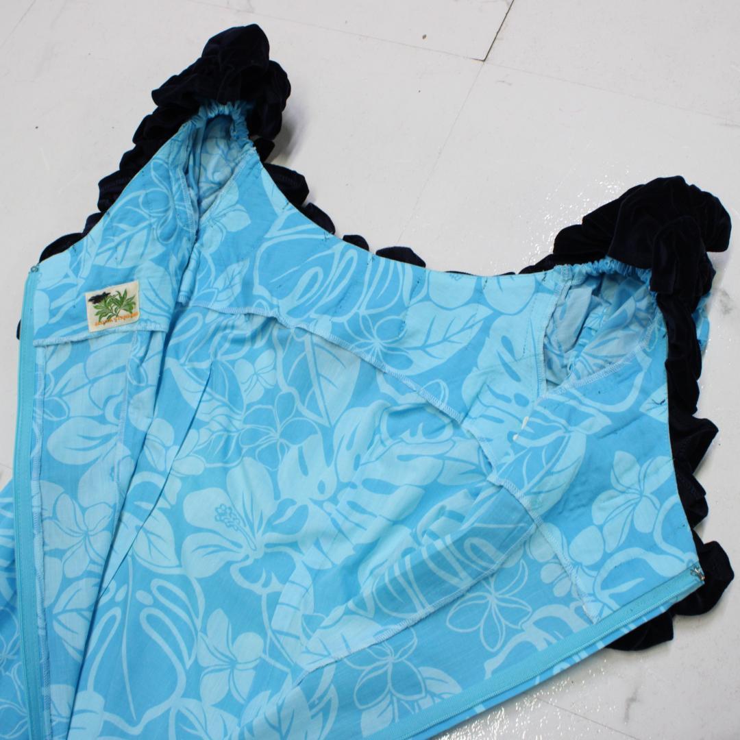 【美品日本製フラダンス衣装】ワンピース ドレス ALOHASTANDARDS 青