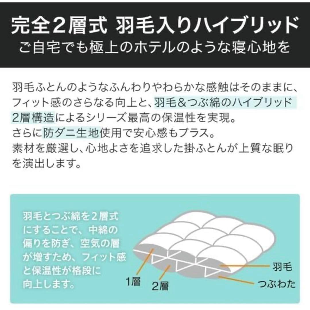 NITORI 完全2層式　羽毛入りハイブリッド　ホテルスタイル掛け布団　シングル