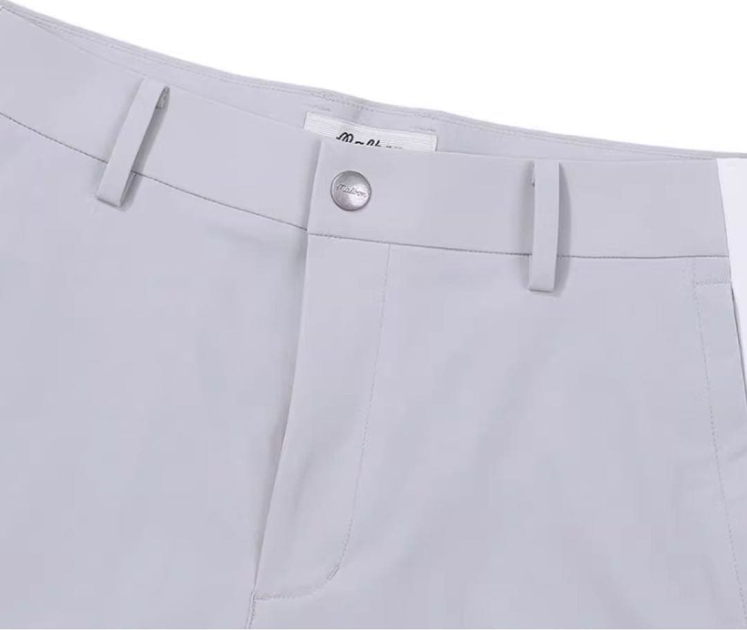 Malbon メンズ ゴルフウェア 上下セット ハーフジップ半袖＋ショートパンツ