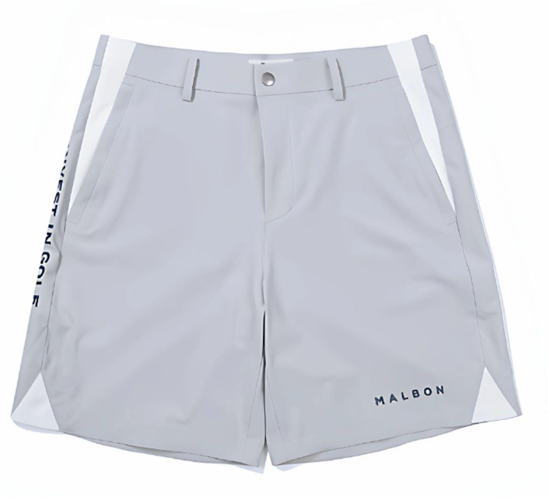 Malbon メンズ ゴルフウェア 上下セット ハーフジップ半袖＋ショートパンツ