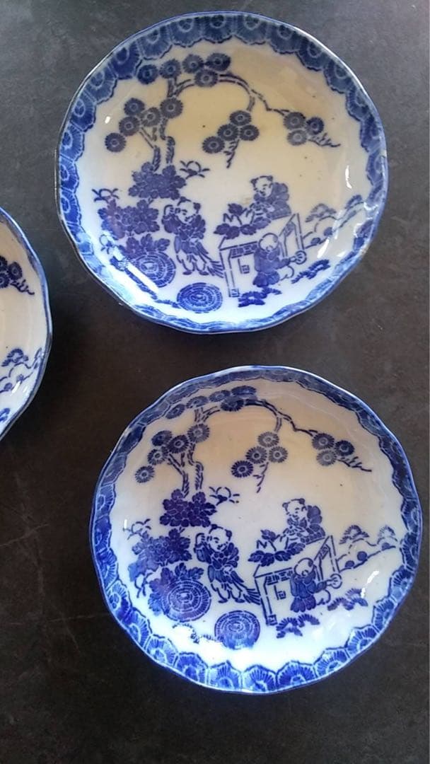 なます皿 印判 染付 向付 そば猪口 瀬戸 アンティーク 煎茶器 古伊万里