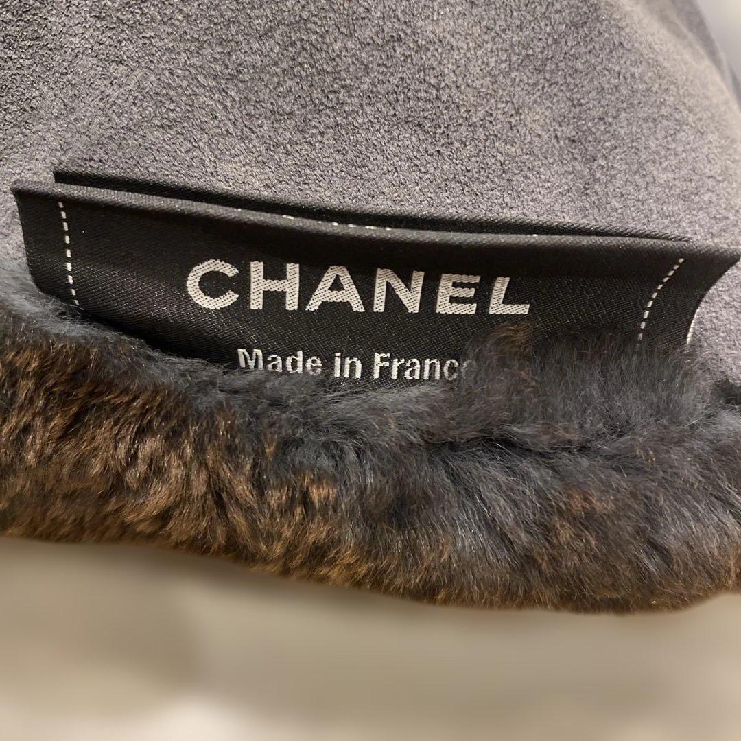 CHANEL【シャネル】ラビットファークッション ブラウン・グレー