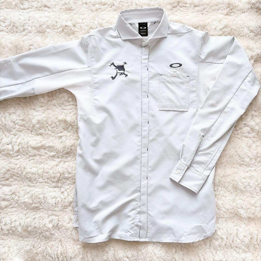 OAKLEY GOLF 長袖 襟シャツ グレー M おしゃれ かっこいい